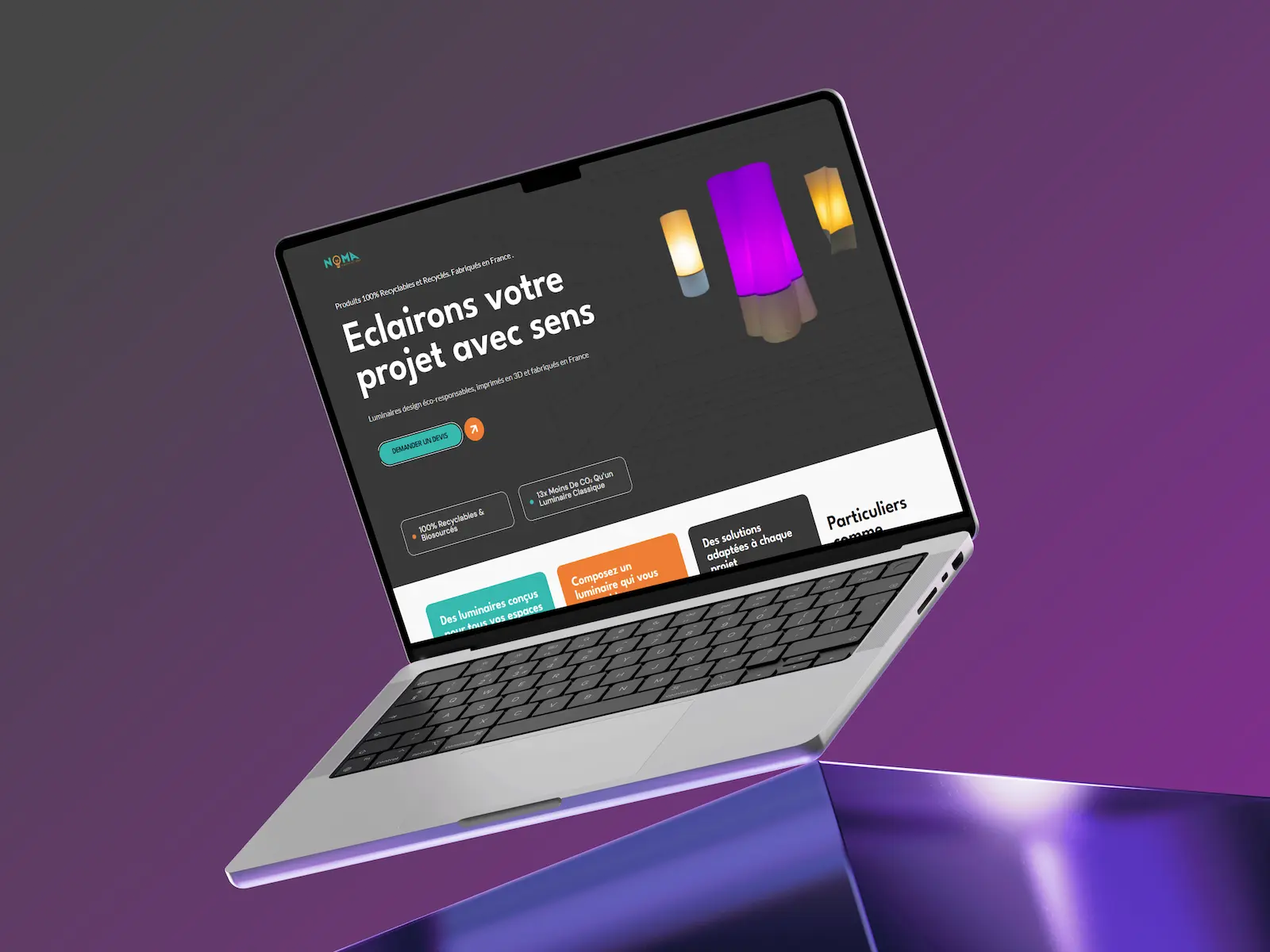 Mockup du site internet Noma réalisé par LV Studio